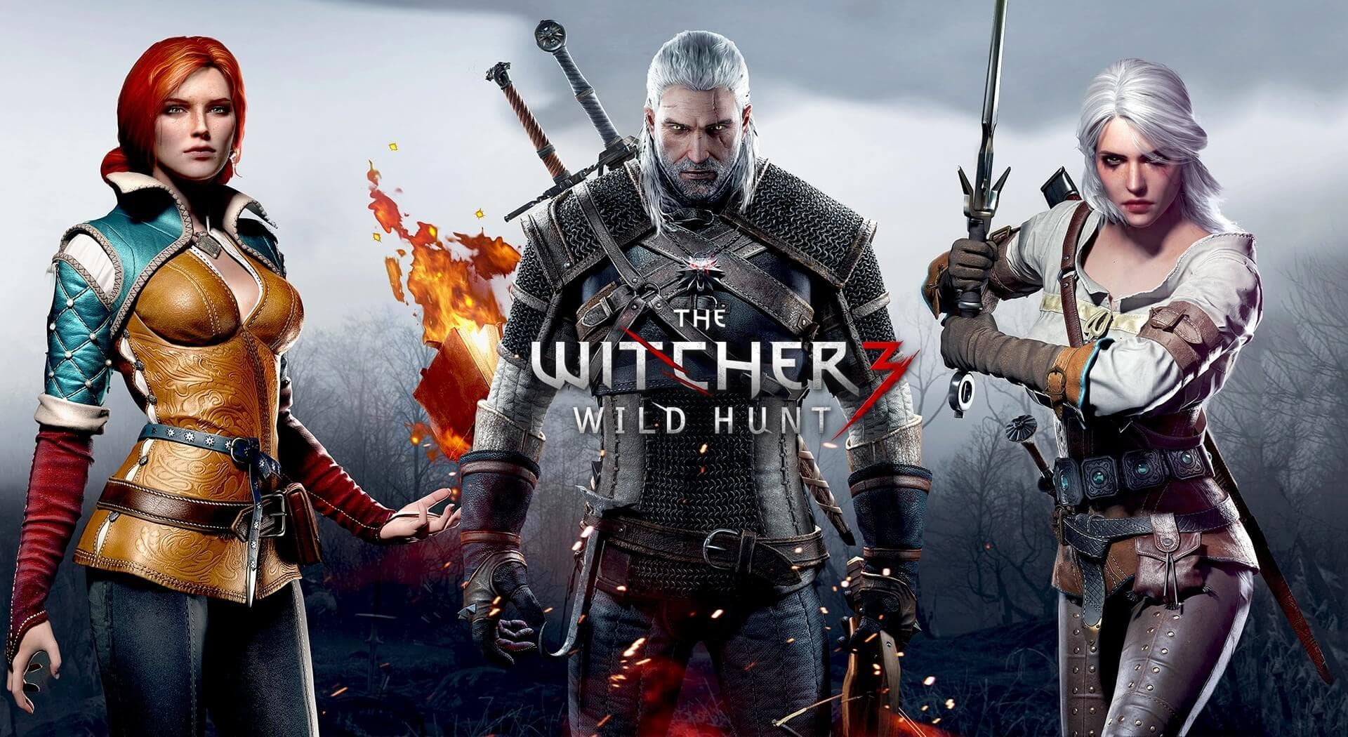 The Witcher 3 Wild Hunt Geralt, Triss, and Ciri Wallpaper