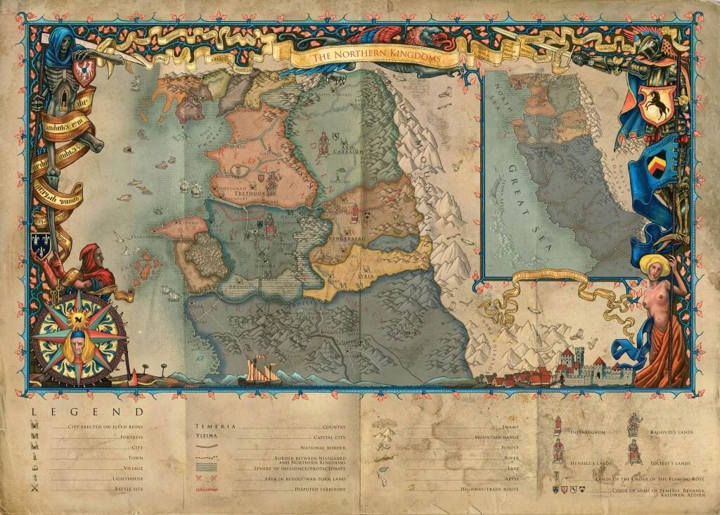 The Witcher game series World Map