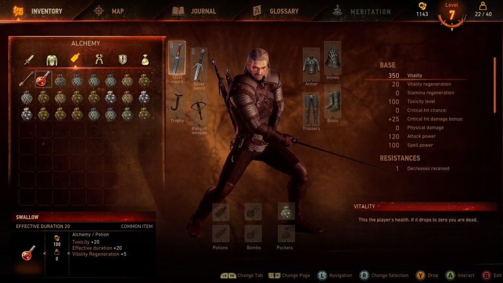 Witcher 3: Wild Hunt Old Interface