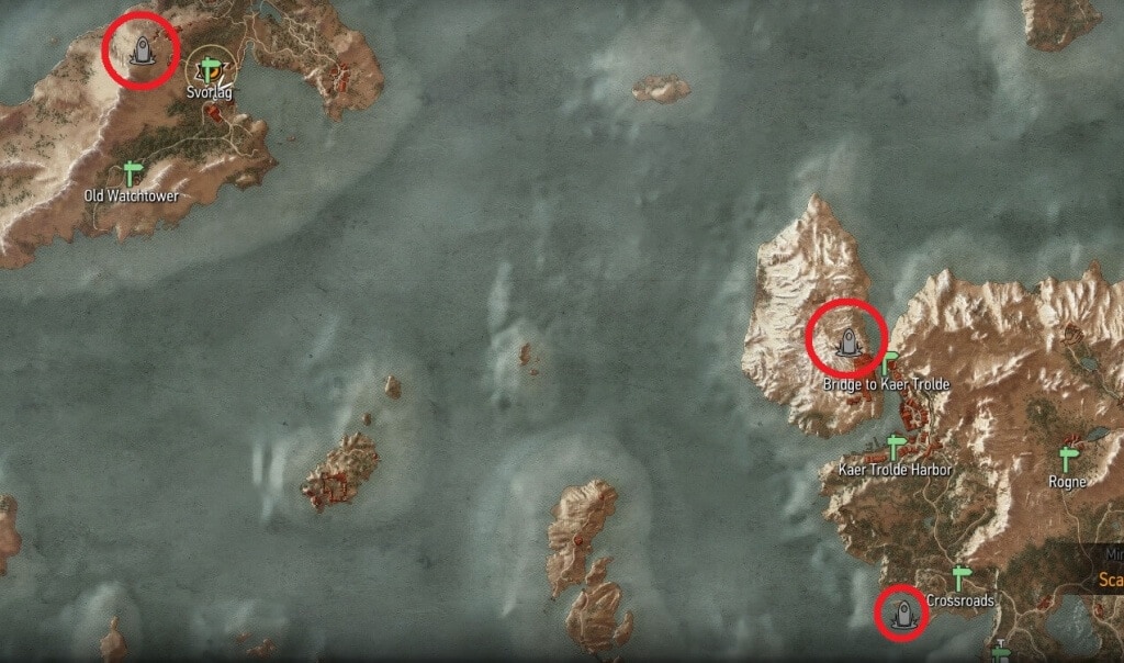 Witcher 3 - Skellige Place of Power Map Locations