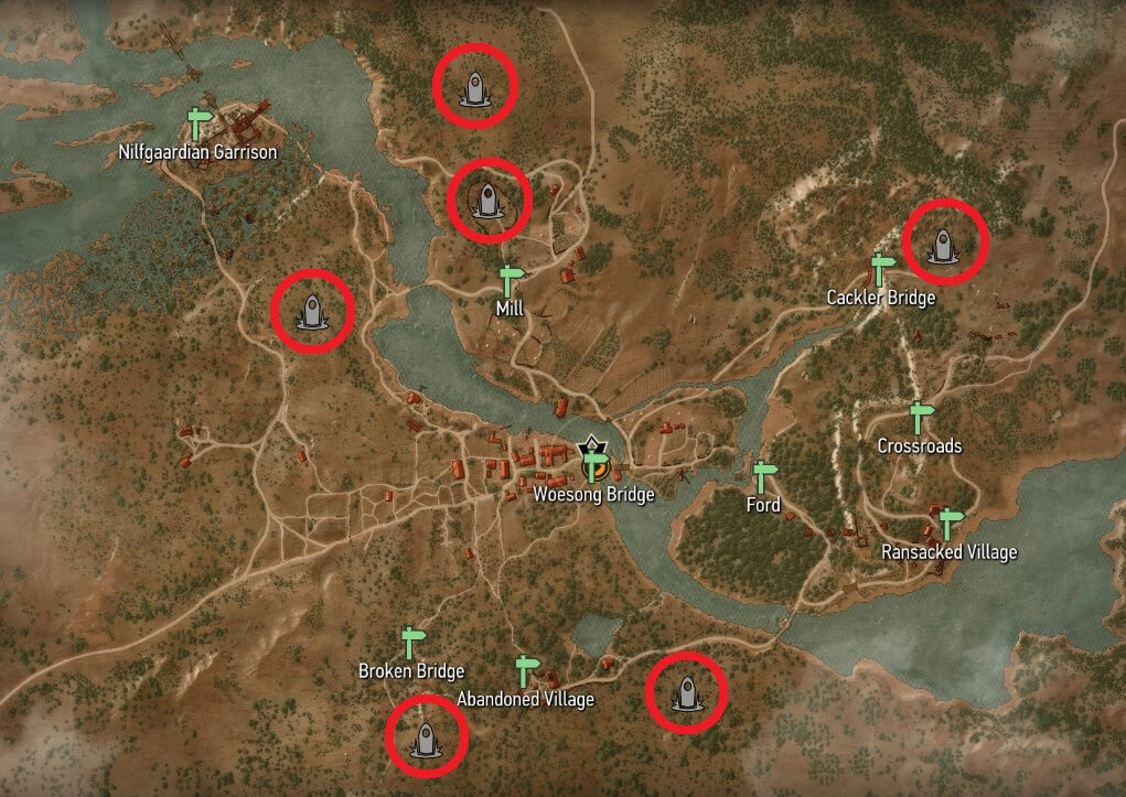 Witcher 3 - White Orchard Place of Power Map Locations