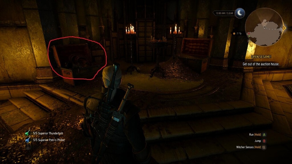 Location of the chest with the steel sword diagram.