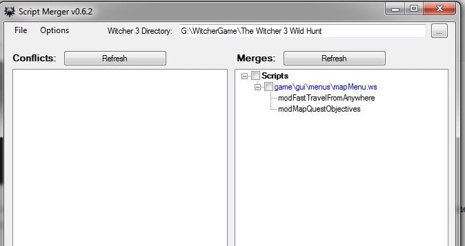 script merger witcher 3 fix error mod